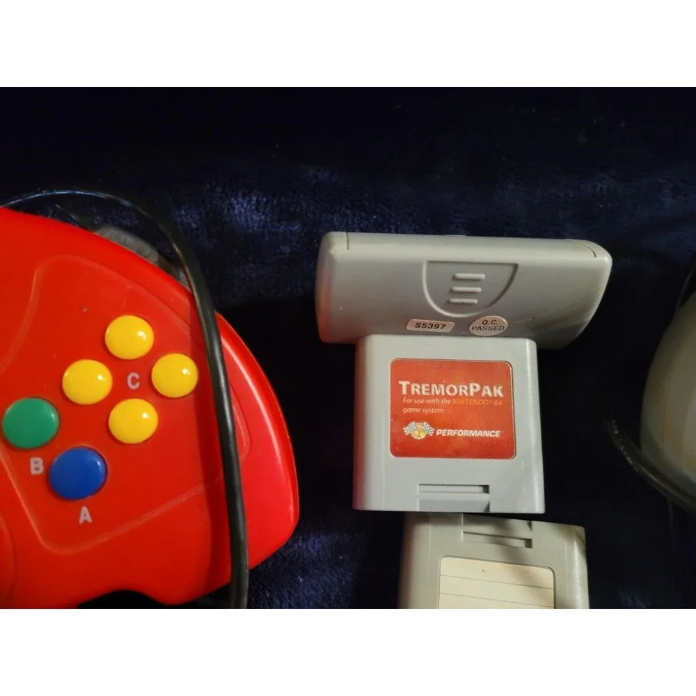 Nintendo 64 Controller and Memory Pack Bundle - 2 Controllers, 2 Tremor Packs